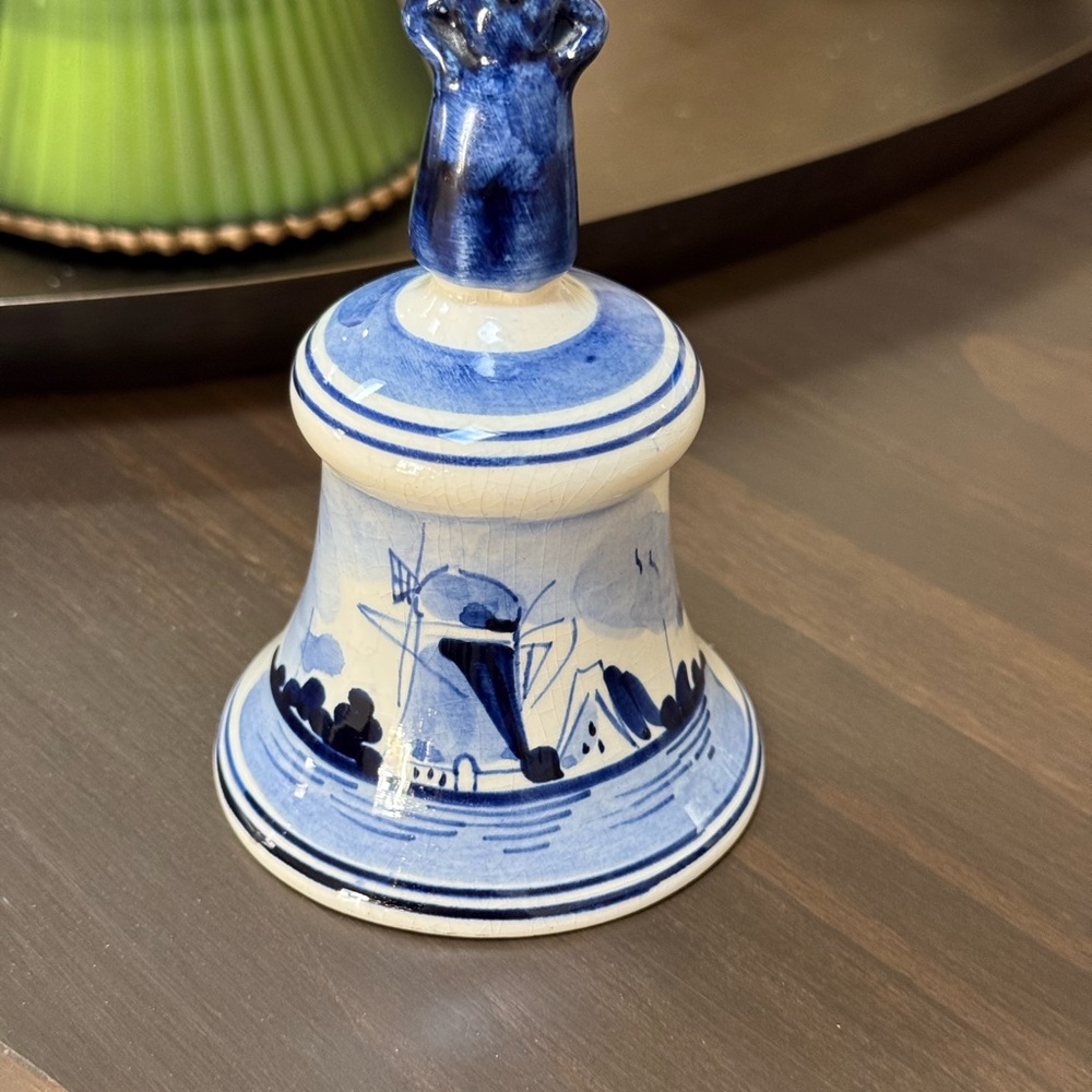 Blue and White Ceramic Delft Bell